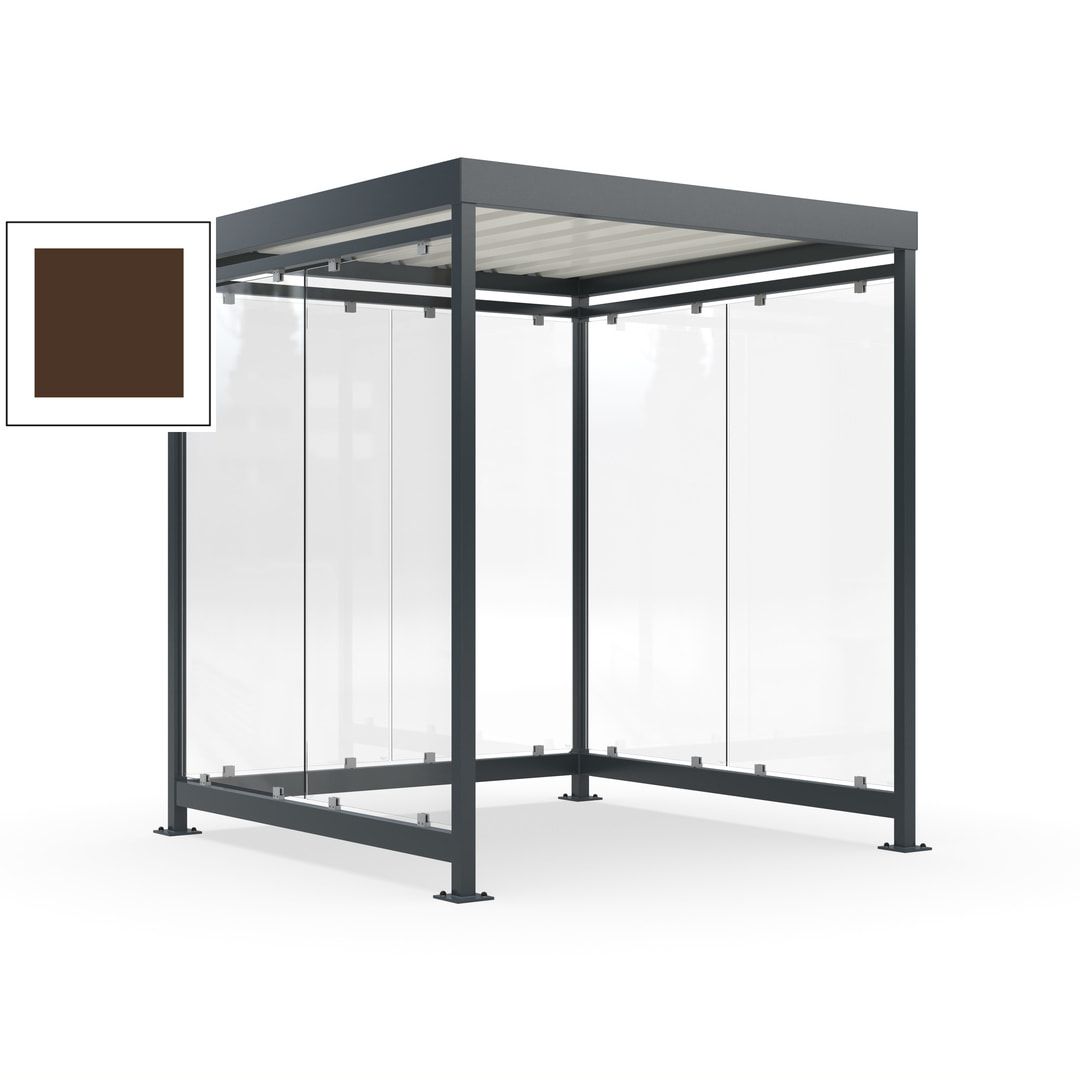 Raucherunterstand, Bushaltestelle, 6-7 Personen, 6 Wände, 2.510 x 2.165 x 2.165 mm (HxBxT), Achatgrau