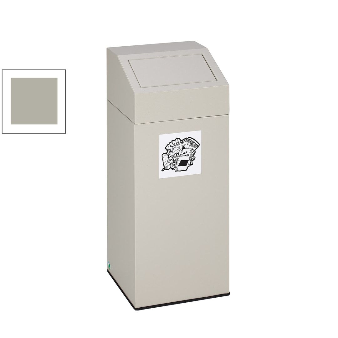 Wertstoffsammler - Volumen 47 l - 790 x 320 x 320 mm (H x B x T) - Farbe antik-silber