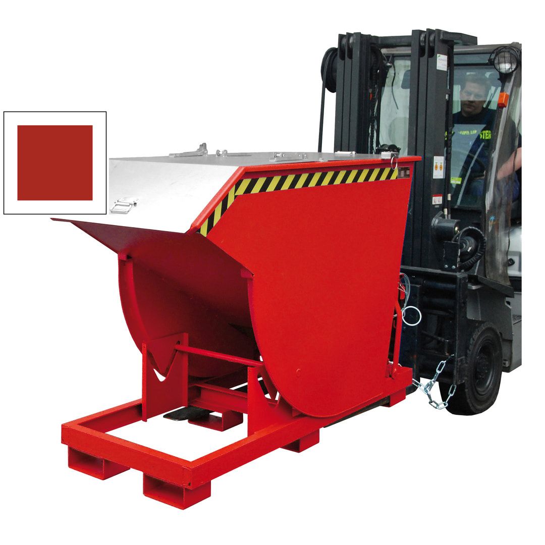 BAUER Kippbehälter m. Abrollmechanismus - 1.000 l - 3.000 kg - feuerrot