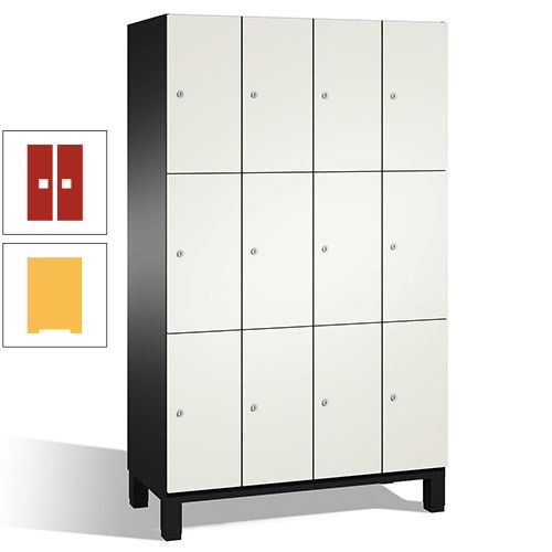 Fächerschrank, Stahlschrank, 12 Fächer, Türöffnungsbegrenzer, mit Füßen, Korpus lichtgrau, Tür anthrazitgrau, 1.980 x 1.200 x 525 mm (HxBxT)