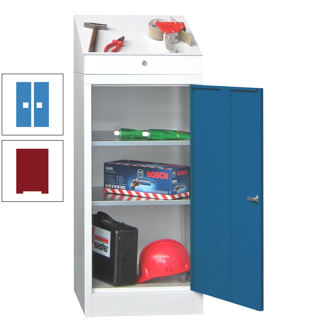 Stehpult mit Schrank - Vollblechtür - Zylinderschloss - 1.270x500x500 mm (HxBxT) - anthrazitgrau