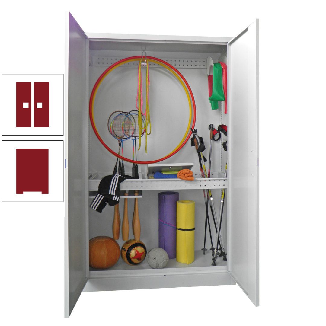Sportschrank - Vollblechtüren - Variante 1 - 1.950x1.200x500 mm (HxBxT) - anthrazitgrau