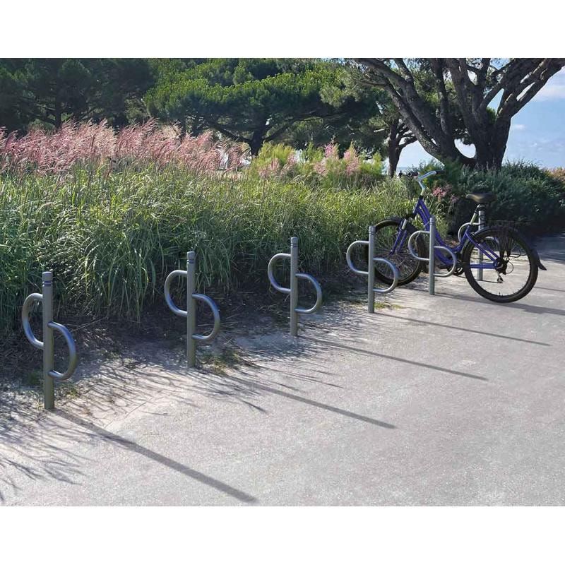 Fahrradbügel - Anlehnbügel - Fahrradständer - zum Einbetonieren - 930 x 710 mm (HxB) - Farbe enzianblau (RAL 5010)