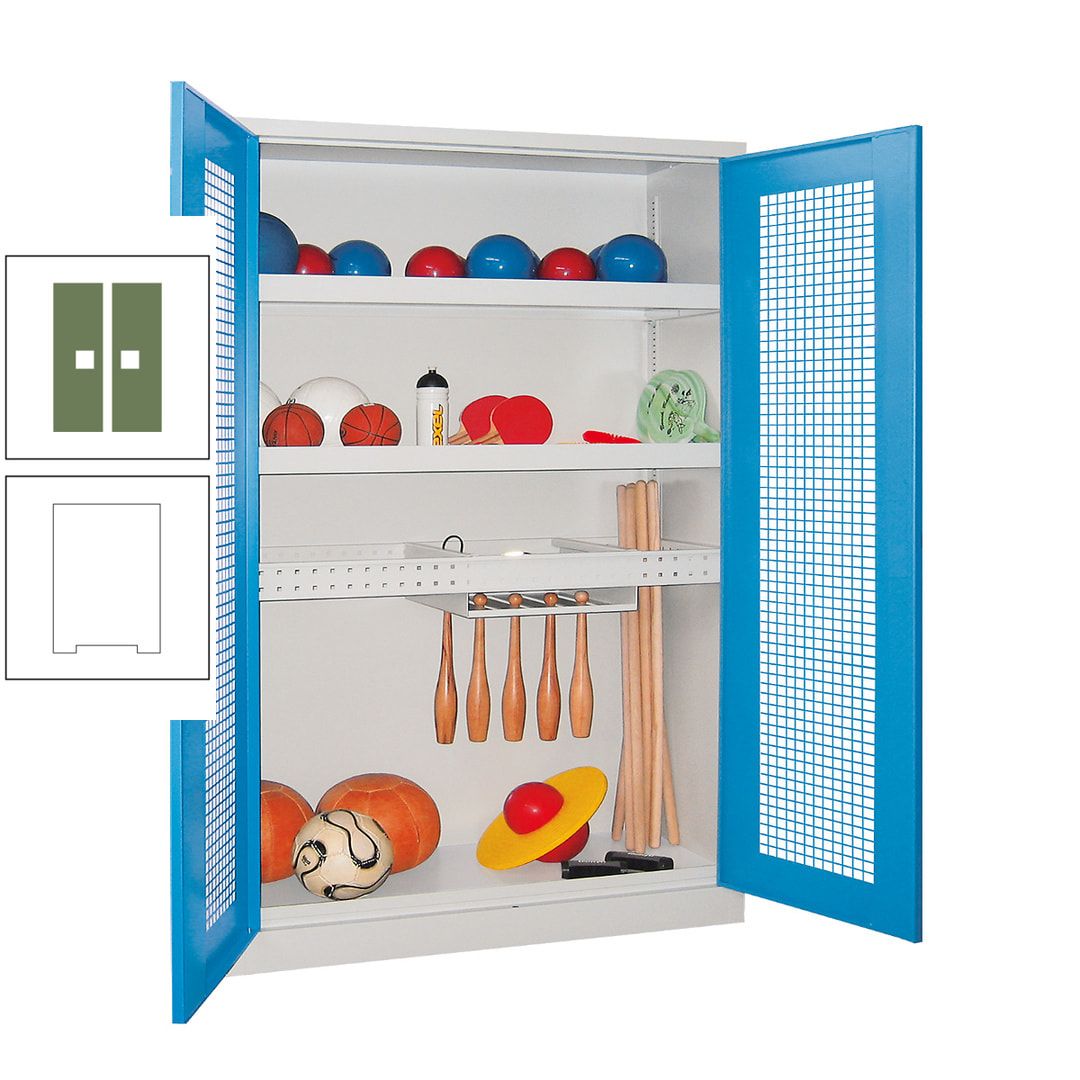 Sportschrank - Vollblechtüren - Variante 2 - 1.950x1.200x500 mm (HxBxT) - anthrazitgrau