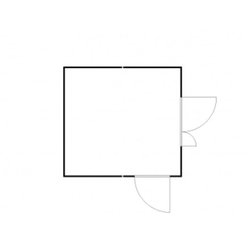 Isolierter Gefahrstoffcontainer - 2.520 x 5.050 x 4.340 mm (HxBxT) - Auffangvolumen 2 x 1.480 l - ohne Lüftung - Doppelflügeltür kurze Seite