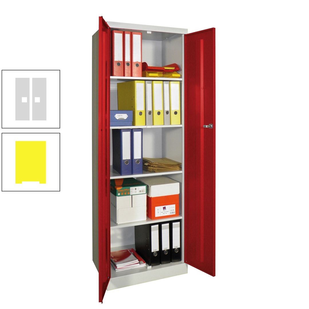 Aktenschrank - Sockel - 4 Böden - 1.800x600x500 mm (HxBxT) - Zylinderschloss - anthrazitgrau
