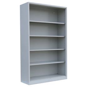 Aktenregal, Ordnerregal, Büroregal, 5 Fächer, Stahl, pulverbeschichtet, 1.950 x 1.200 x 422 mm (HxBxT), Farbe: lichtgrau