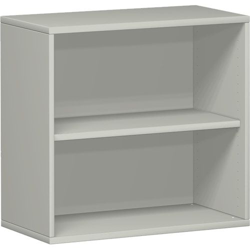 Büroregal, Schreibtischhöhe, Metallsockel/Standfüße, Dreischicht-Feinspan, Einlegeboden, 768 x 1.000 x 425 mm (HxBxT), Dekor Ahorn