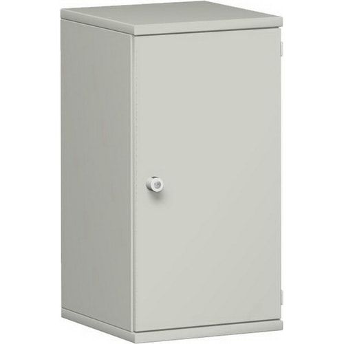 Flügeltürenschrank, Holztüren, Schloßseite links, 2 Ordnerhöhen, 1 Einlegeboden, 768 x 600 x 425 mm (HxBxT), Frontfarbe Ahorn, Korpusfarbe Ahorn