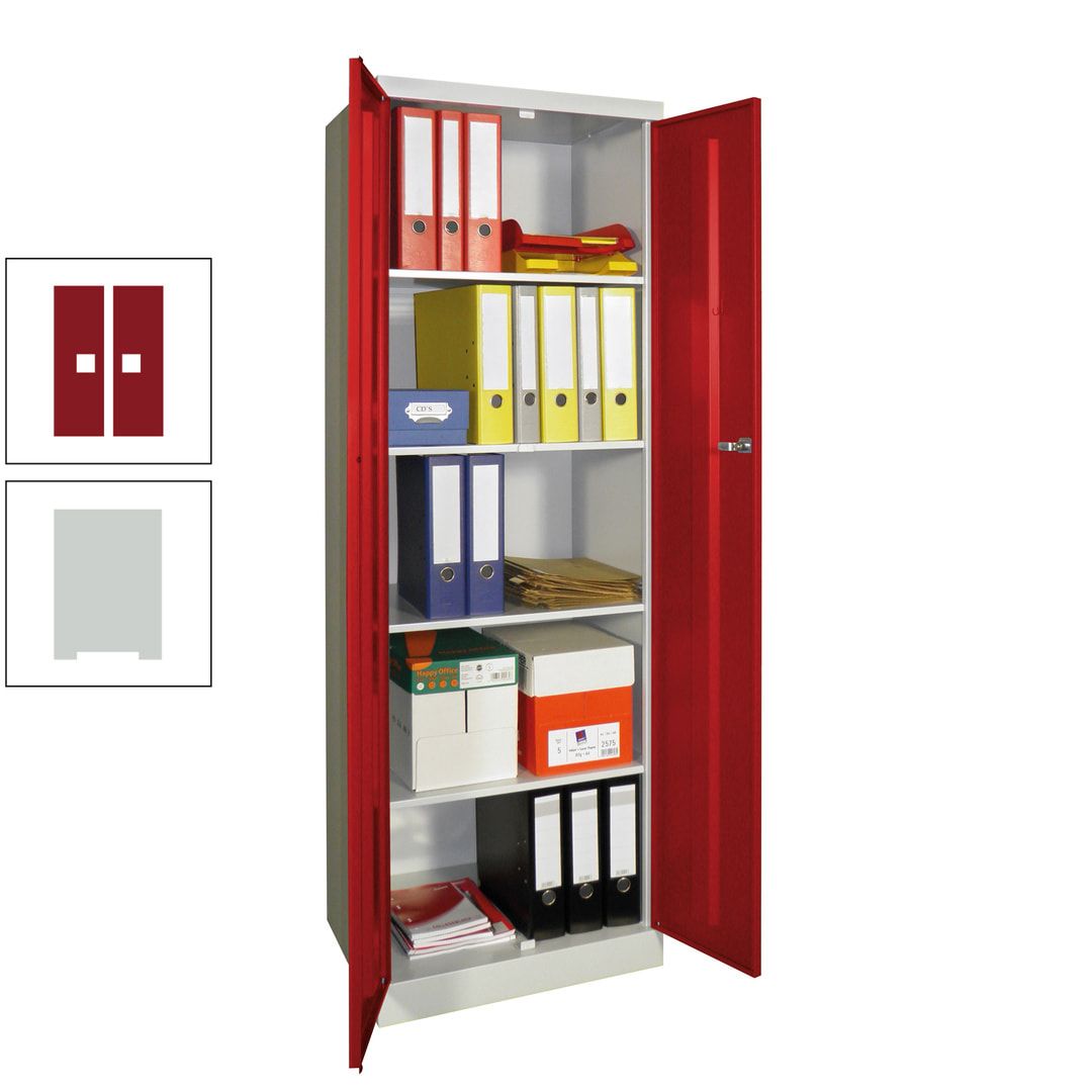 Aktenschrank - Sockel - 4 Böden - 1.800x600x500 mm (HxBxT) - Zylinderschloss - anthrazitgrau