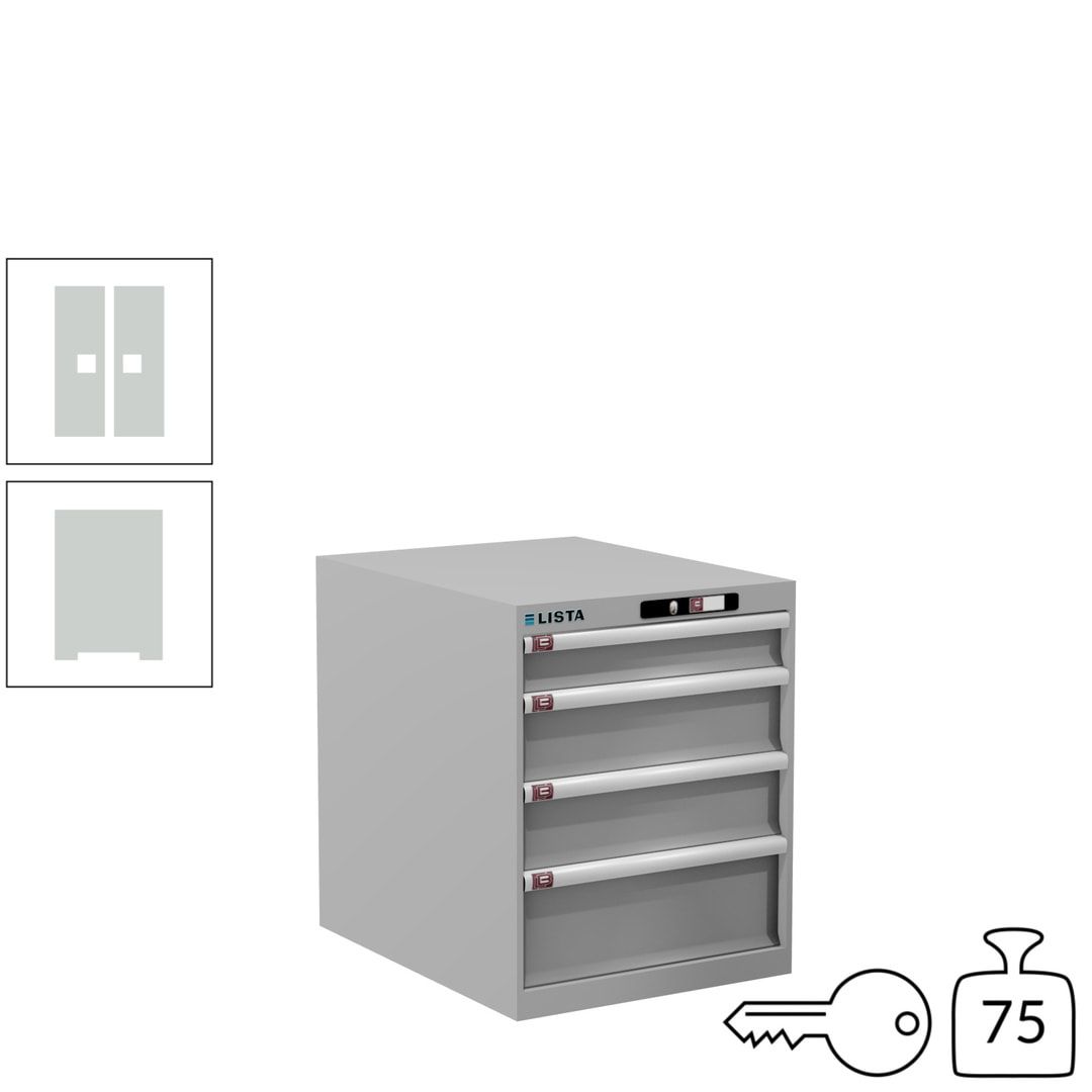 Lista Schubladenschrank - 14.350.010 - 700x564x725 mm (HxBxT) - 4 Schubladen - 75 kg - Key Lock - lichtblau (RAL 5012)