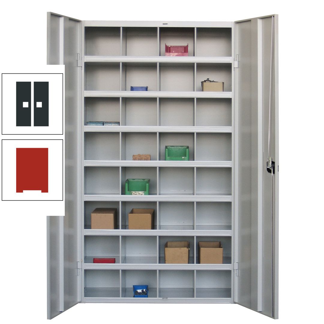 Fächerschrank - Sortierstation - Büroschrank - 32 Fächer - 1.800 x 1.000 x 530 mm (HxBxT) - Materialschrank - anthrazitgrau