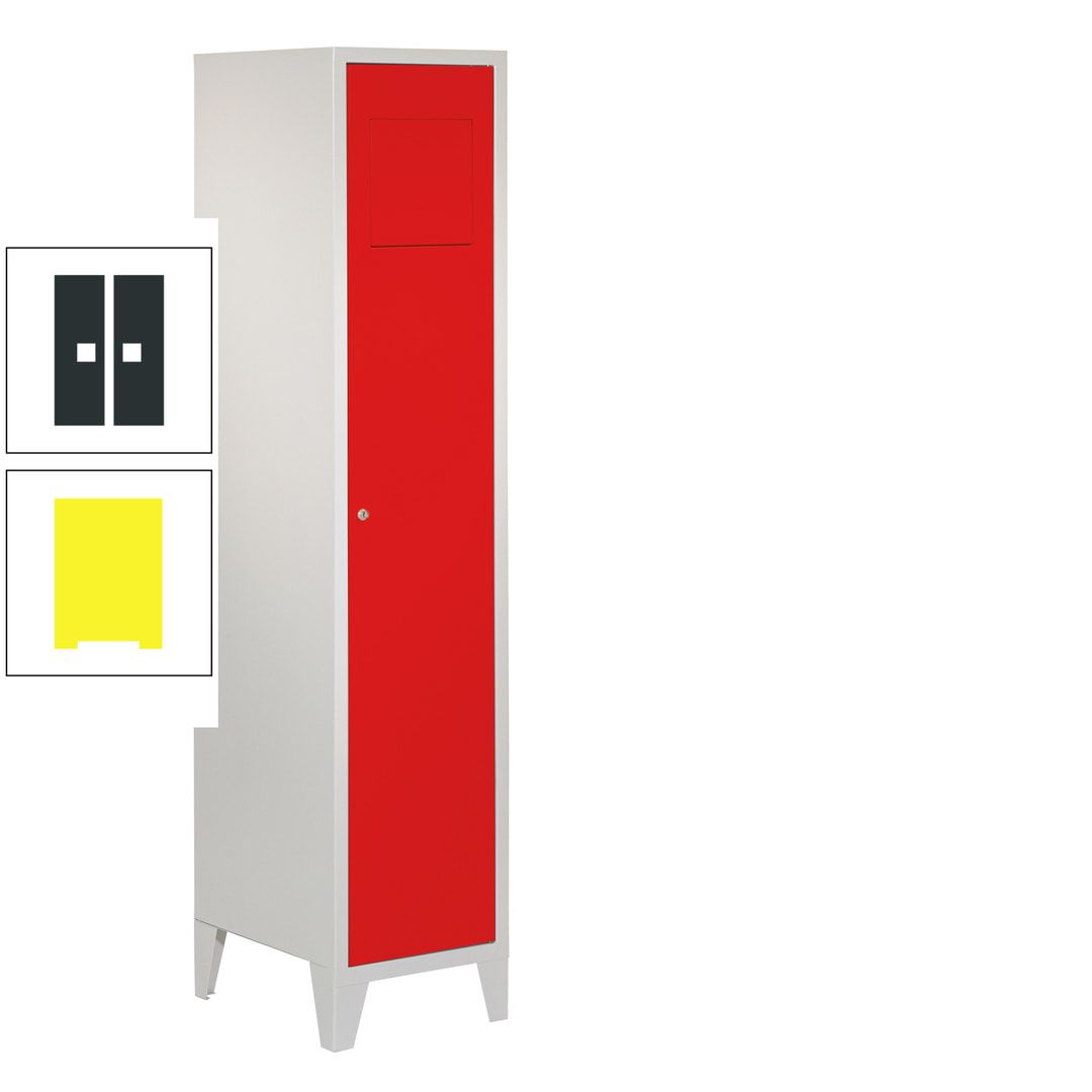 Wäschesammelschrank - 1.850 x 400 x 500 mm (HxBxT) - Füße - Drehriegel - anthrazitgrau