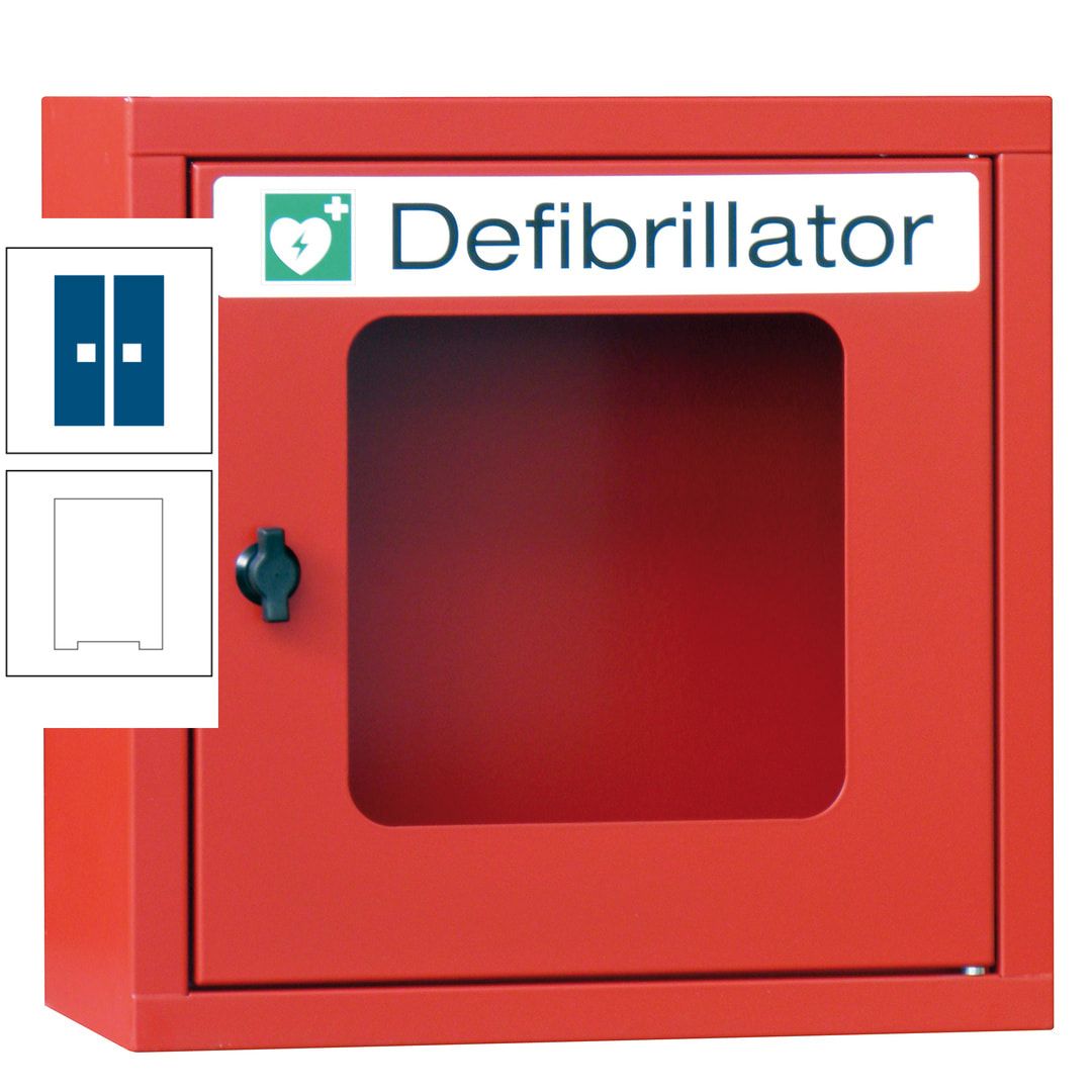 Defibrillatorenschrank - 400 x 400 x 200 mm (HxBxT) - Sichtfenster - anthrazitgrau
