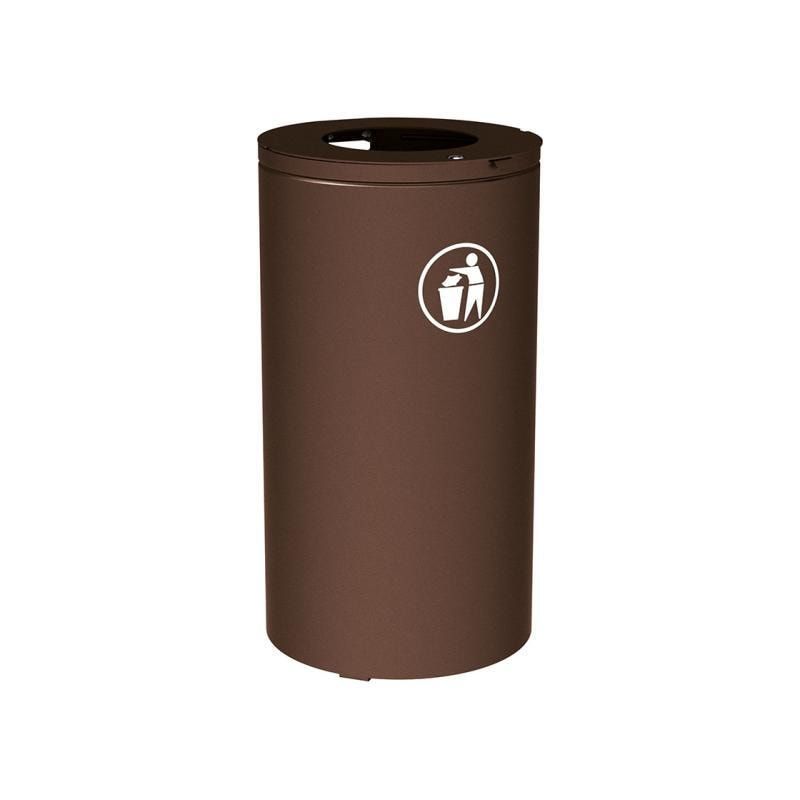 Abfalleimer mit Inneneimer - 80 Liter - 450 x 845 mm (DxH) - mit Verankerungsstäben - Farbe enzianblau
