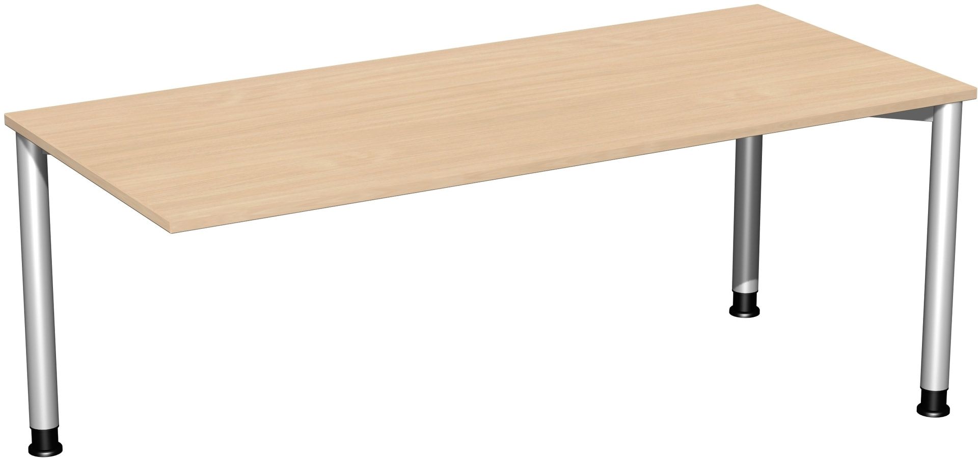 Schreibtisch - 4-Fuß Flex - Bürotisch - Höhe 680-800 mm - 1.000 x 800 mm (BxT) - Gestell anthrazit - Ahorn