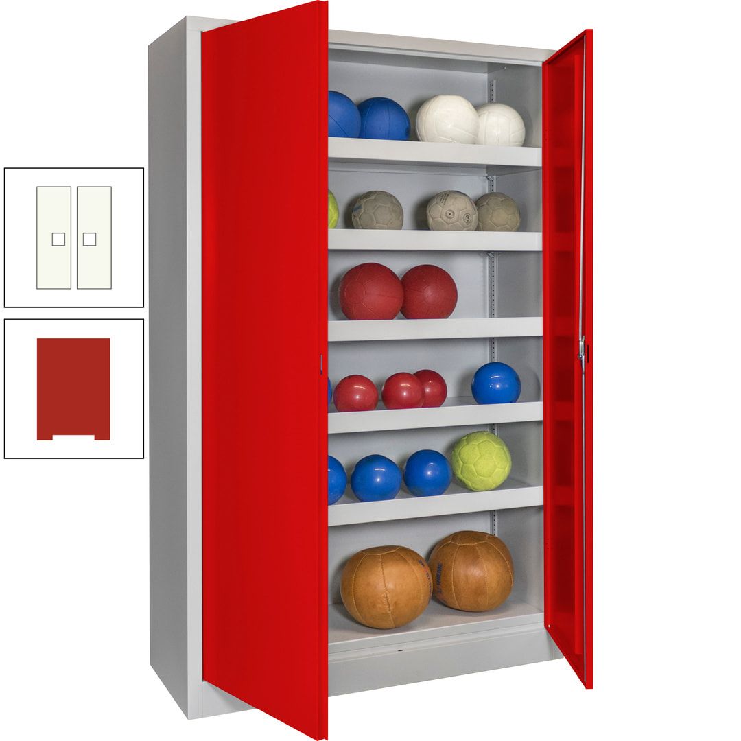 Ballschrank - Vollblechtüren - 5 Böden - 1.950x1.200x500 mm (HxBxT) - anthrazitgrau