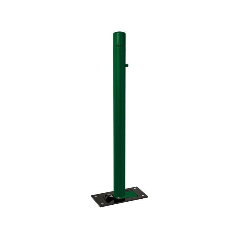 Klappbarer Pfosten mit Bogenkopf - 76 x 977 mm (DxH) - Überfahrhöhe 114 mm - Farbe enzianblau - Absperrpfosten
