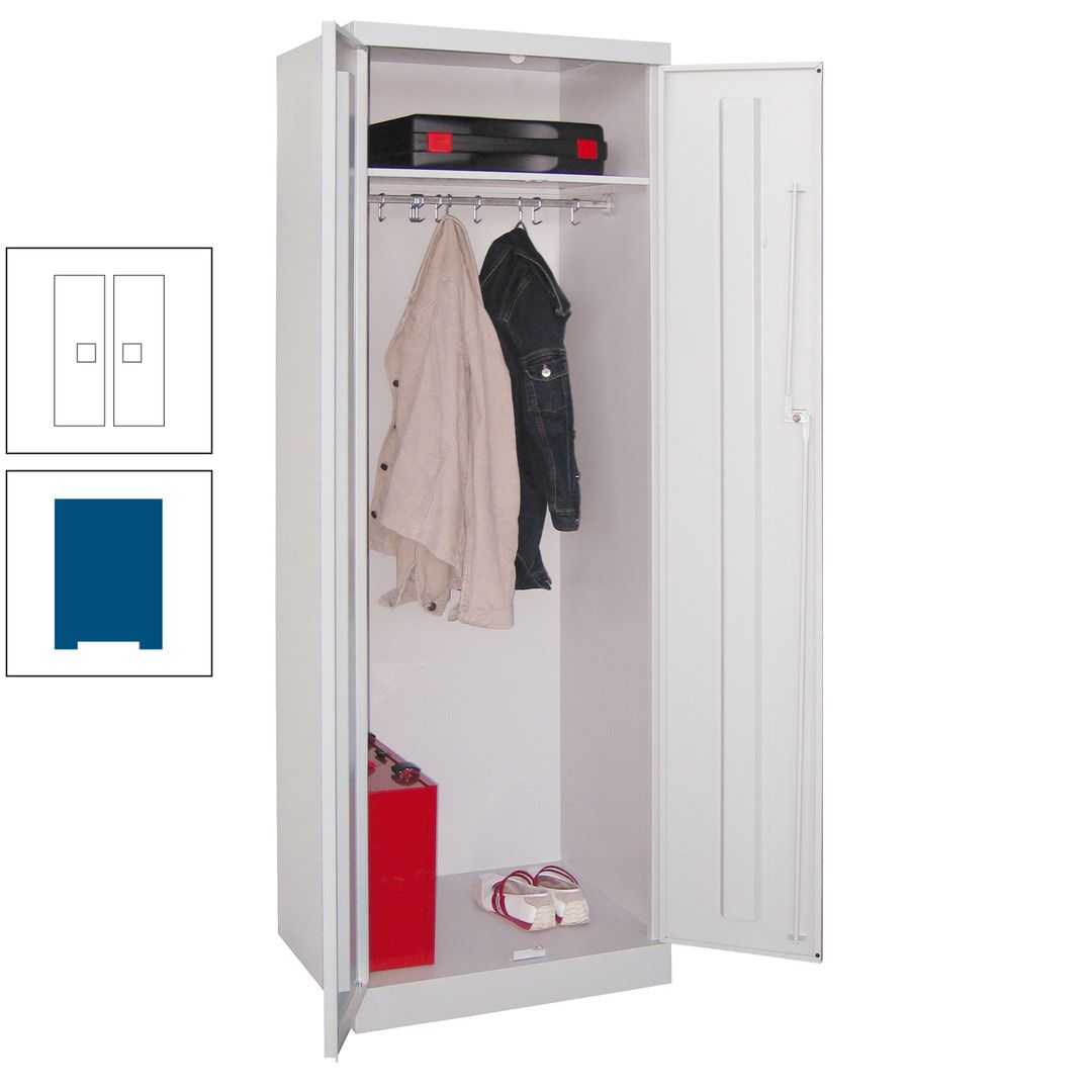 Garderobenschrank - 1 Fachboden - Kleiderstange - 1.800x600x500 mm (HxBxT) - Zylinderschloss - anthrazitgrau