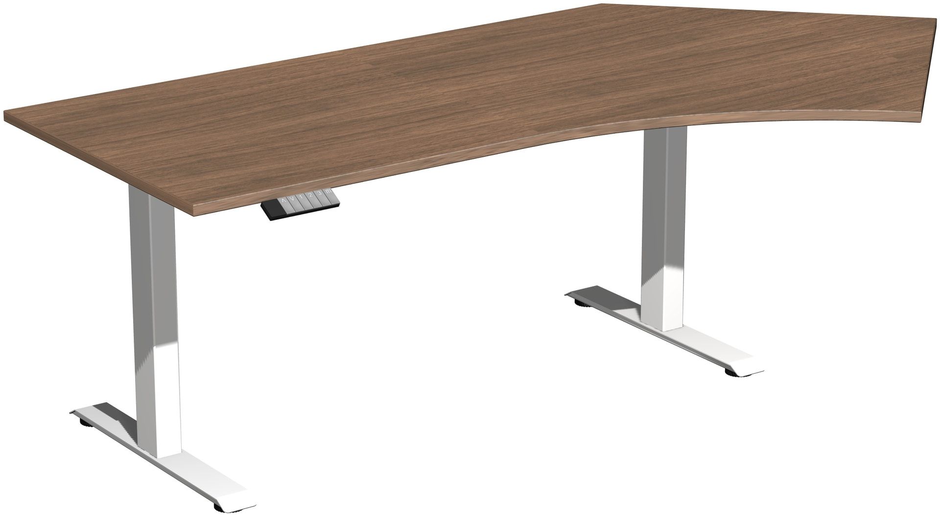 Winkelschreibtisch, Winkel rechts, Elevate Basic, elektronisch höhenverstellbar, 730 - 1.230 x 2.166 x 1.130 mm (HxBxT), Gestell anthrazit, Dekor Onyx