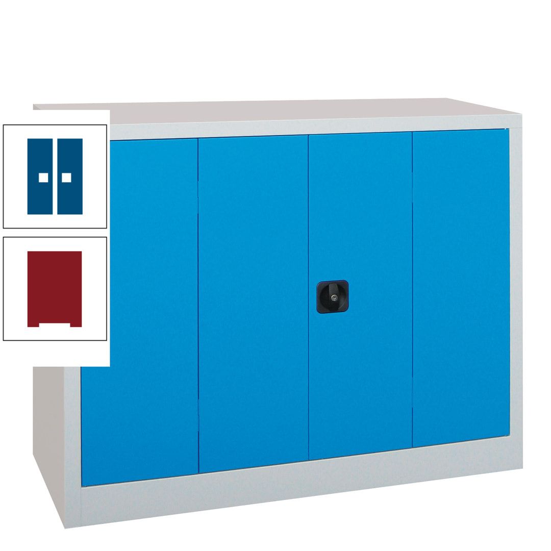 Falttürenschrank - 1.000x1.200x400 mm (HxBxT) - 2 Einlegeböden, gepulvert - Zylinderschloss - anthrazitgrau