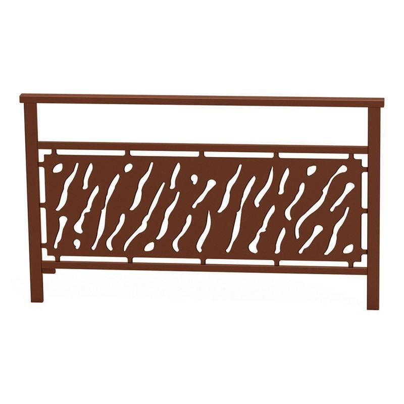 Geländer gestanztes Blech, 900 x 1.500 mm, Farbe enzianblau, eckiger Handlauf, Außengeländer, Systemgeländer