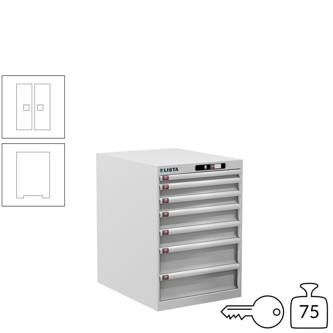 Lista Schubladenschrank - 14.354.010 - 800x564x725 mm (HxBxT) - 7 Schubladen - 75 kg - Key Lock - lichtblau (RAL 5012)