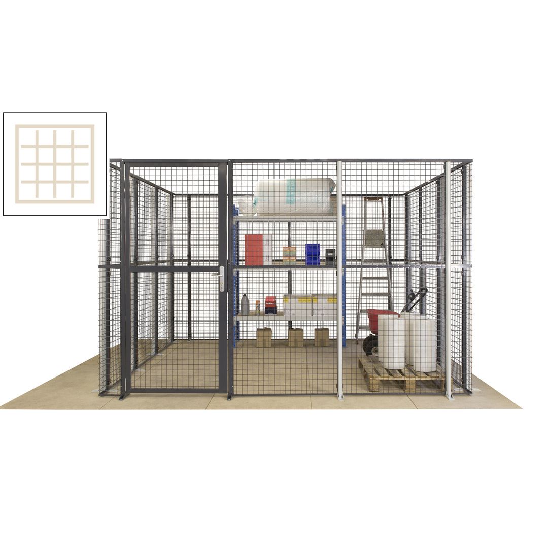 Maschinen Schutzgitter - Hallentrennwand - Sicherheitszaun - Tür - 108 m - 2.200 x 33.400 x 21.400 mm (HxBxT) - enzianblau