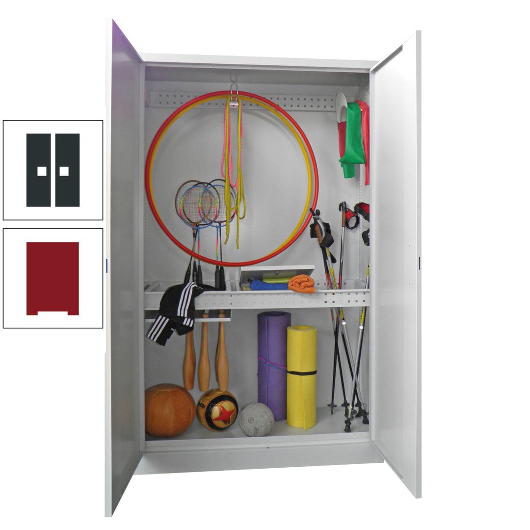 Sportschrank - Vollblechtüren - Variante 1 - 1.950x1.200x500 mm (HxBxT) - anthrazitgrau