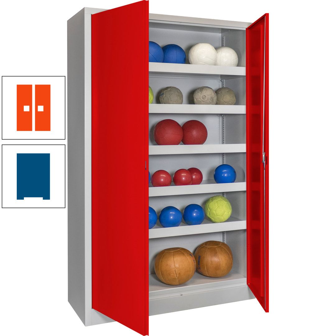 Ballschrank - Vollblechtüren - 5 Böden - 1.950x1.200x500 mm (HxBxT) - anthrazitgrau