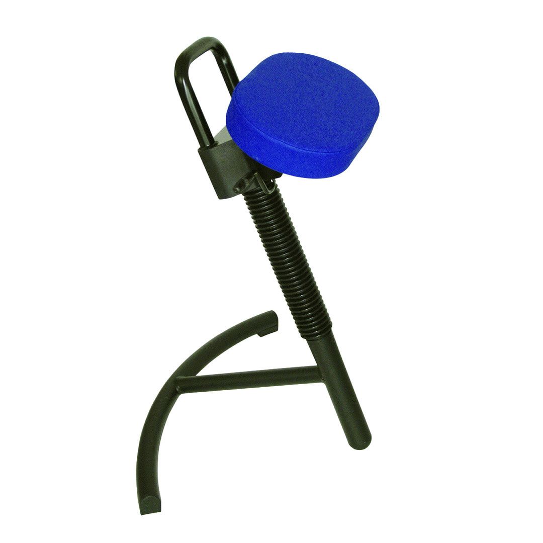 Stehhilfe mit Gasdruckfeder - höhenverstellbar 645 bis 825 mm - Sitz Kunstleder, Atollblau - Gestell schwarz