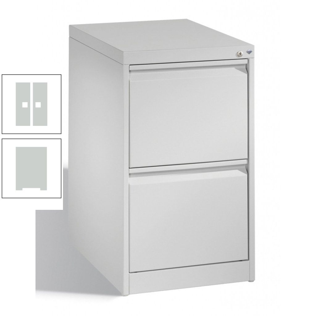 Hängeregisterschrank, Hängeregistratur, Aktenschrank, DIN A4, 2 Auszüge, einbahnig, Farbe lichtgrau, 733 x 433 x 590 mm (HxBxT)