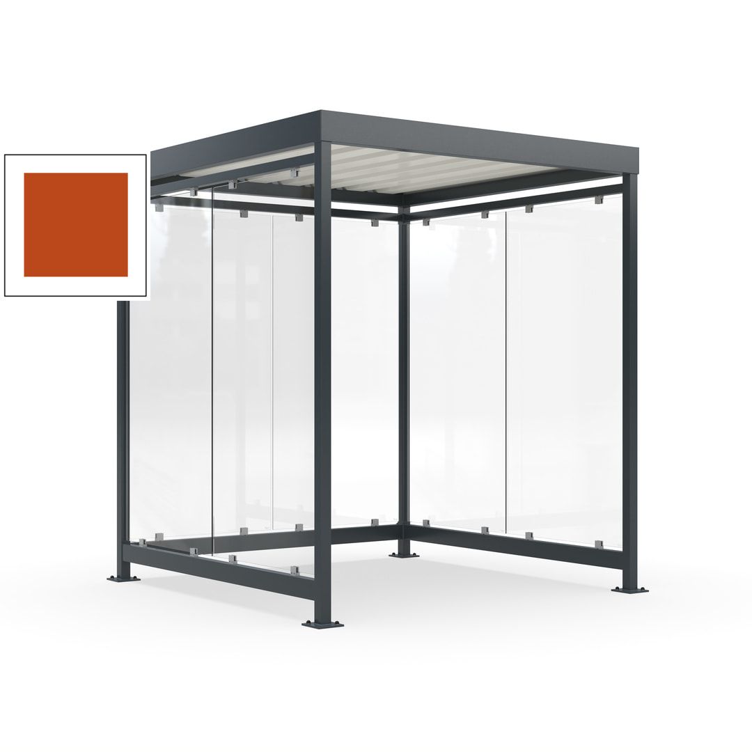 Raucherunterstand, Bushaltestelle, 6-7 Personen, 6 Wände, 2.510 x 2.165 x 2.165 mm (HxBxT), Achatgrau