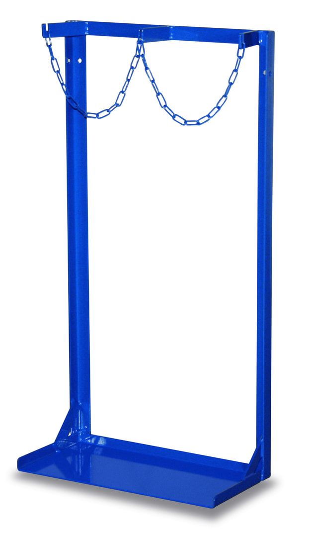 Stahlflaschenständer für 2 Flaschen a 40-50l Inhalt - 1.100 x 570 x 285 mm (HxBxT) - Schaufel 555 x 275 mm
