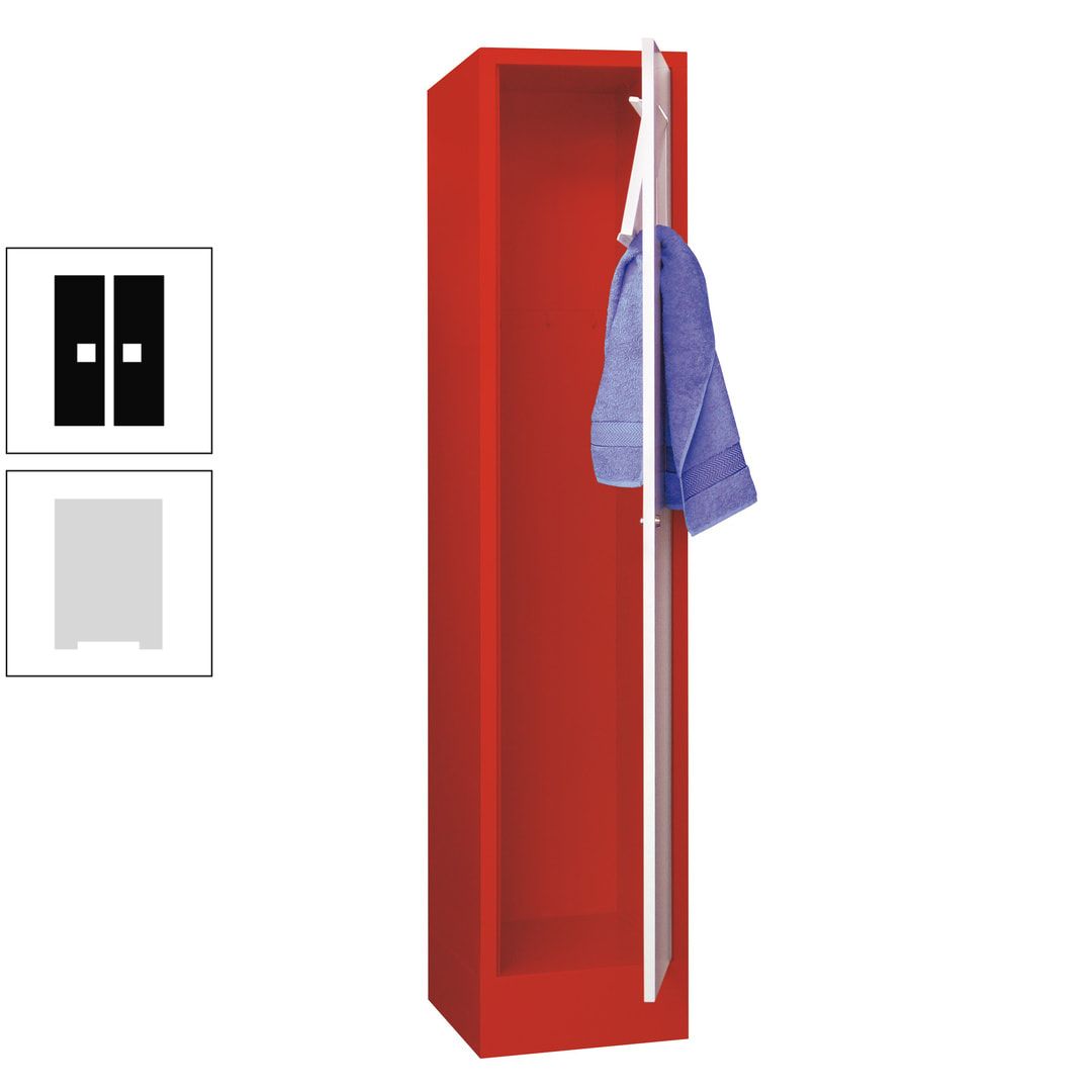 Wäschesammelschrank - 1.850 x 400 x 500 mm (HxBxT) - Sockel - Drehriegel - anthrazitgrau