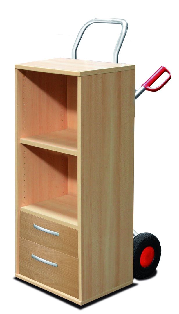 Möbelkarre Aluminium - Traglast 200 kg - Luftbereifung - Schaufel 360 x 320 mm