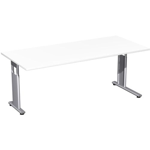 Schreibtisch - C-Fuß Flex - Bürotisch - höhenverstellbar - 820 x 1.200 x 800 mm (HxBxT) - Dekor Ahorn - Gestell silber