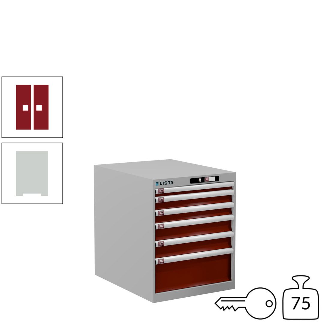 Lista Schubladenschrank - 14.352.010 - 700x564x725 mm (HxBxT) - 6 Schubladen - 75 kg - Key Lock - lichtblau (RAL 5012)