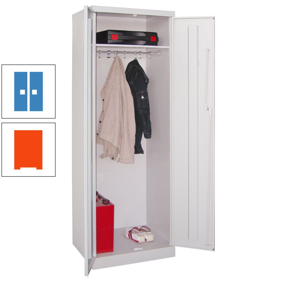 Garderobenschrank - 1 Fachboden - Kleiderstange - 1.800x600x500 mm (HxBxT) - Zylinderschloss - anthrazitgrau