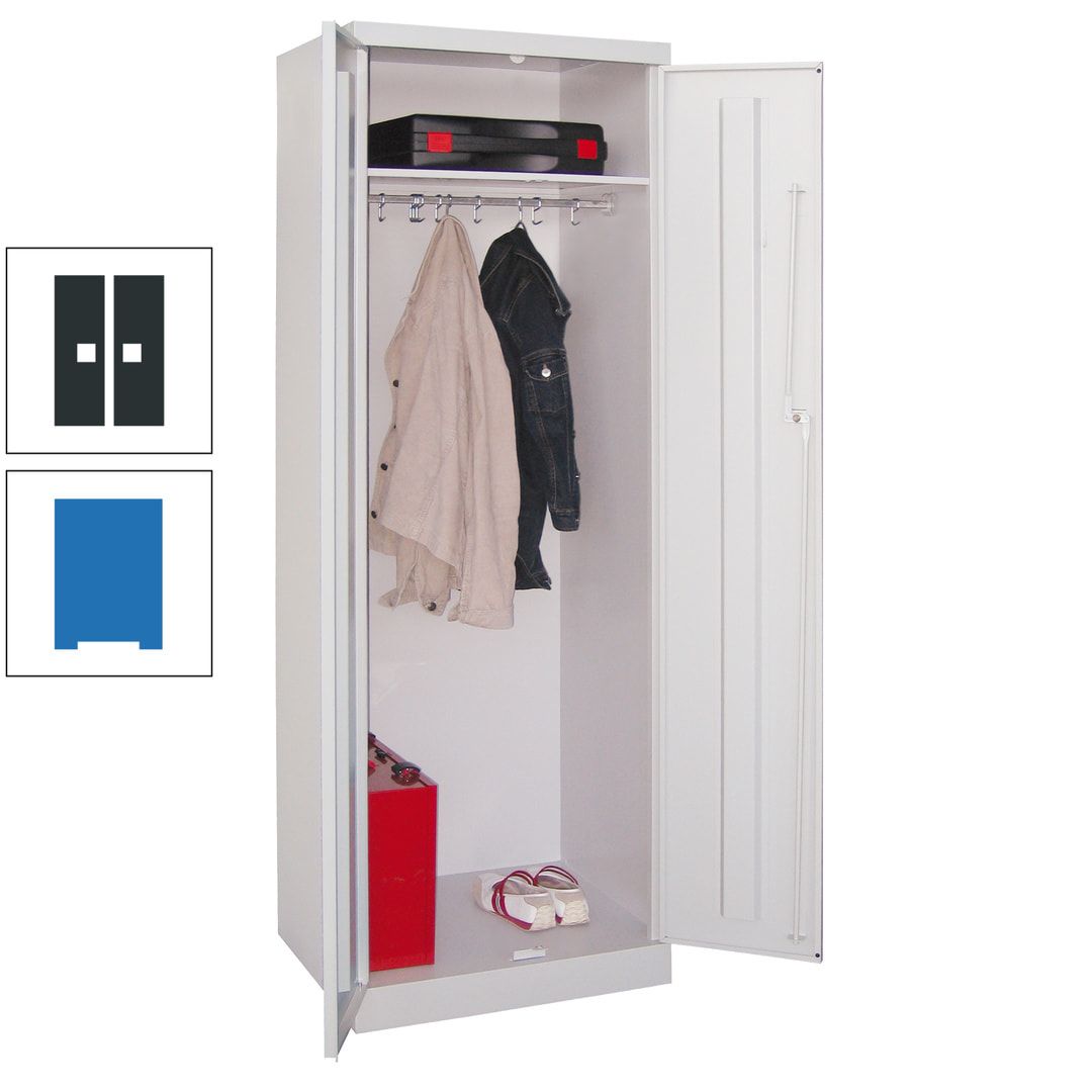 Garderobenschrank - 1 Fachboden - Kleiderstange - 1.800x600x500 mm (HxBxT) - Zylinderschloss - anthrazitgrau
