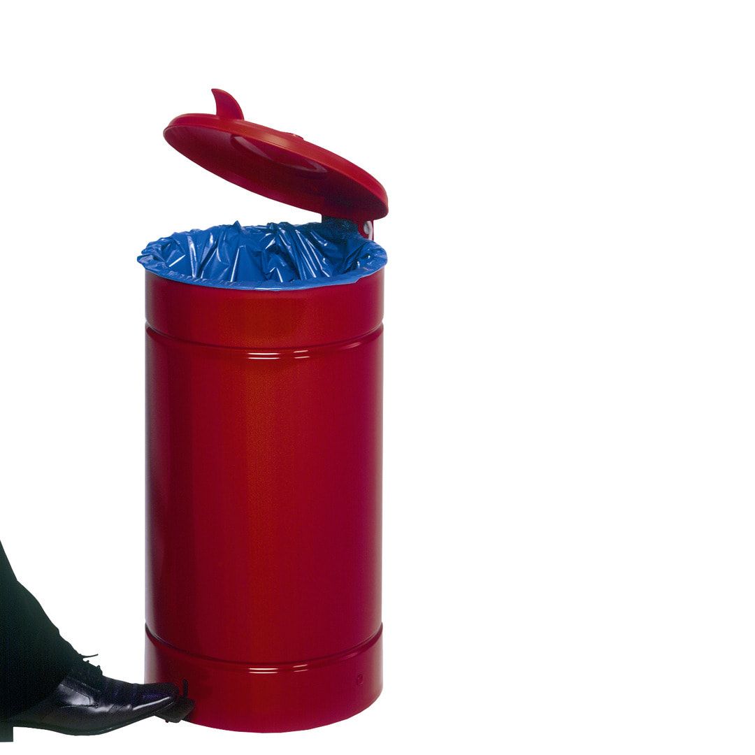 Tretabfallsammler - Mülleimer - Fußpedal - Volumen 60 l - Höhe 700 mm - Durchmesser 450 mm - enzianblau