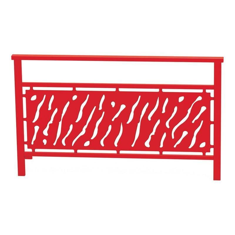 Geländer gestanztes Blech, 900 x 1.500 mm, Farbe enzianblau, eckiger Handlauf, Außengeländer, Systemgeländer