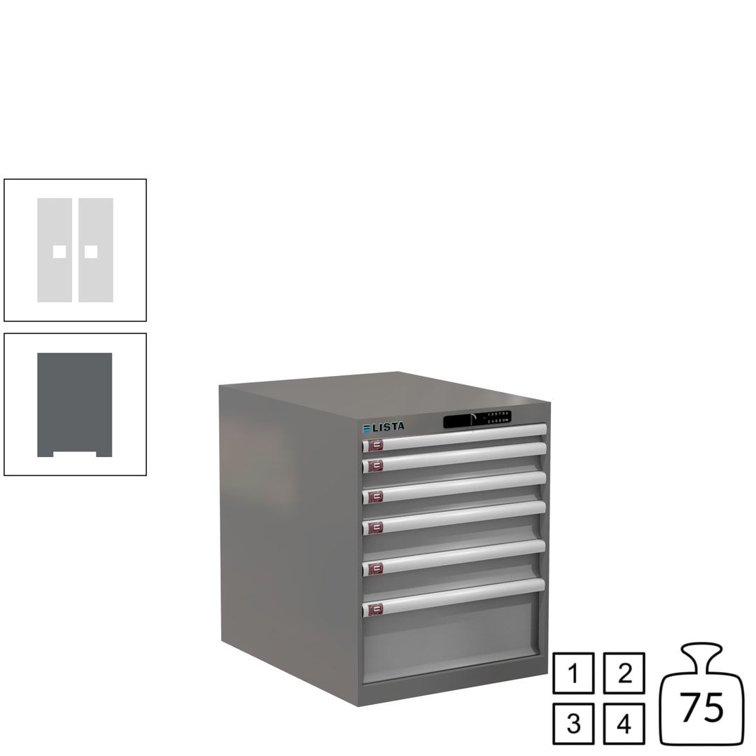 Lista Schubladenschrank - 14.352.010 - 700x564x725 mm (HxBxT) - 6 Schubladen - 75 kg - Key Lock - lichtblau (RAL 5012)