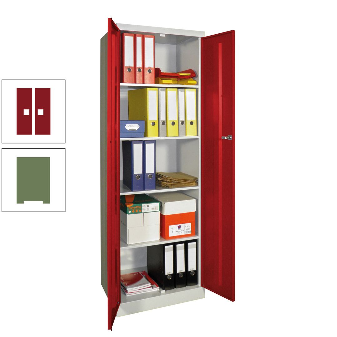 Aktenschrank - Sockel - 4 Böden - 1.800x600x500 mm (HxBxT) - Zylinderschloss - anthrazitgrau