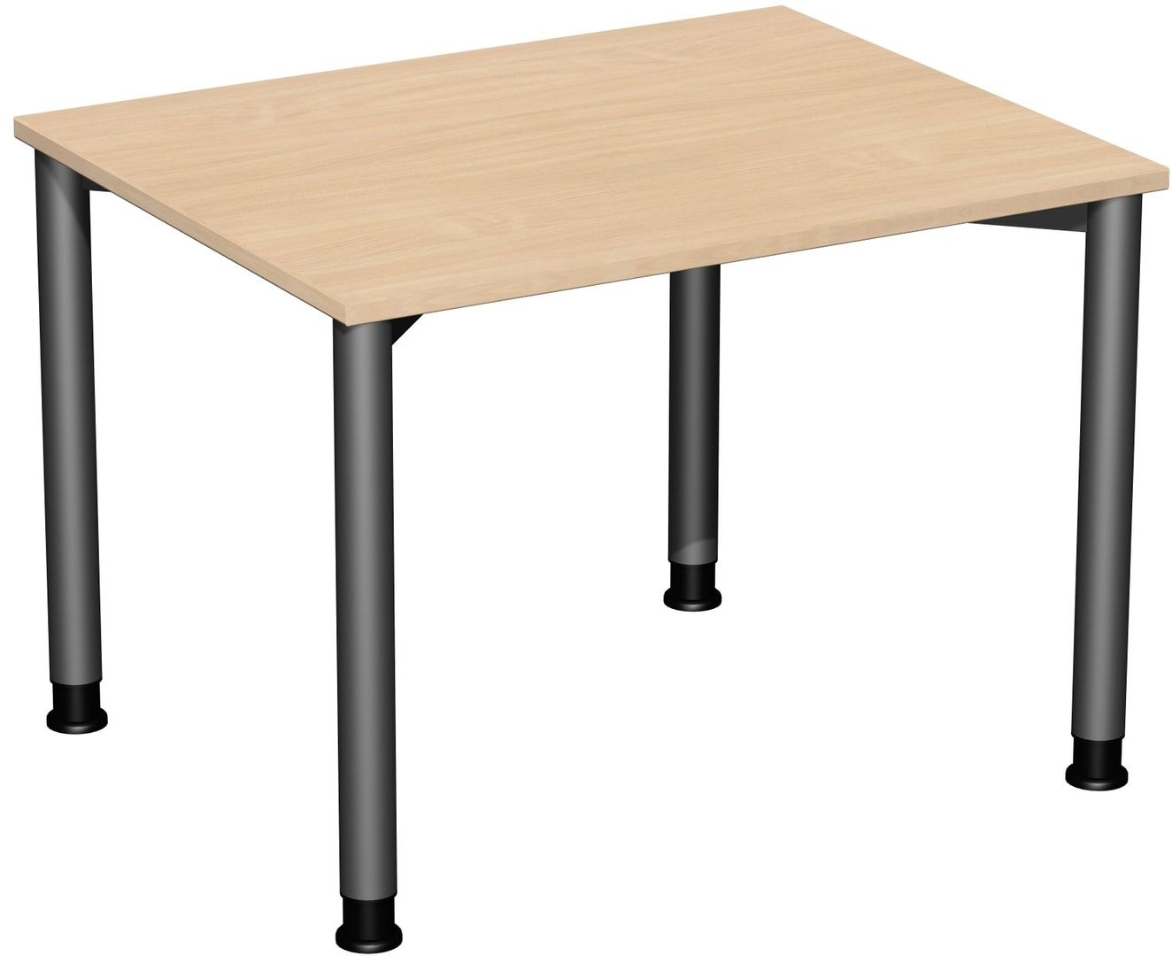 Schreibtisch - 4-Fuß Flex - Bürotisch - Höhe 680-800 mm - 1.000 x 800 mm (BxT) - Gestell anthrazit - Ahorn