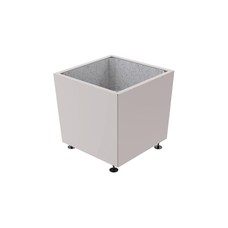 Pflanzkübel, 2 mm Stahlblech fvz, innen Blech feuerverzinkt mit Verladungsgriffen, verstellbare Füße, 760 x 785 x 785 mm (HxBxT), enzianblau