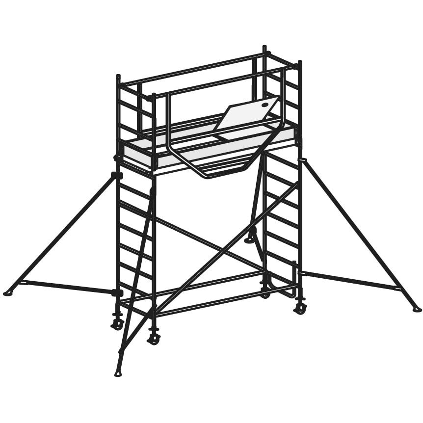 Fahrgerüst - 2.490 x 2.080 x 720 mm (HxBxT) - Fahrbar - Hymer