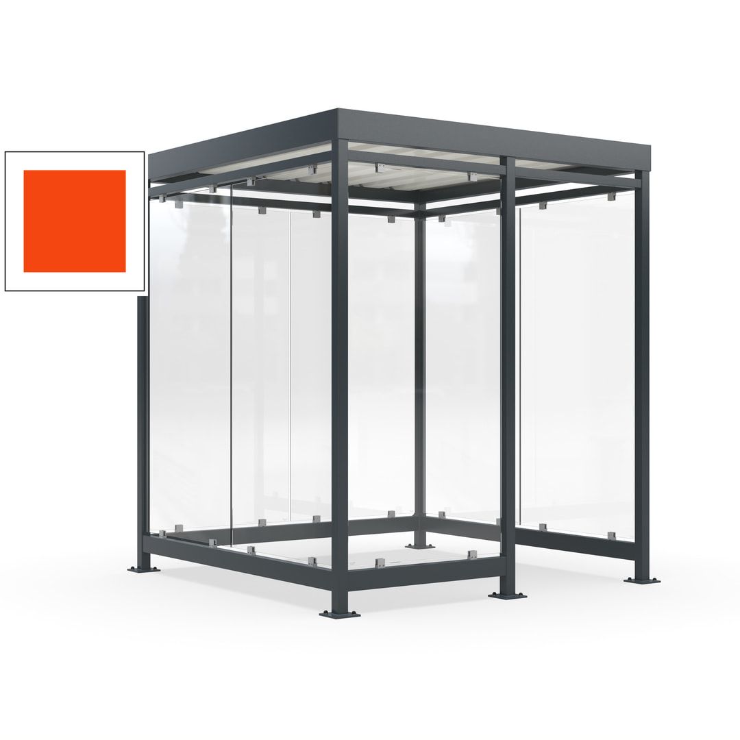 Raucherunterstand, Bushaltestelle, 7 Wände, 6-7 Personen, 2.510 x 2.165 x 2.165 mm (HxBxT), Farbe Achatgrau