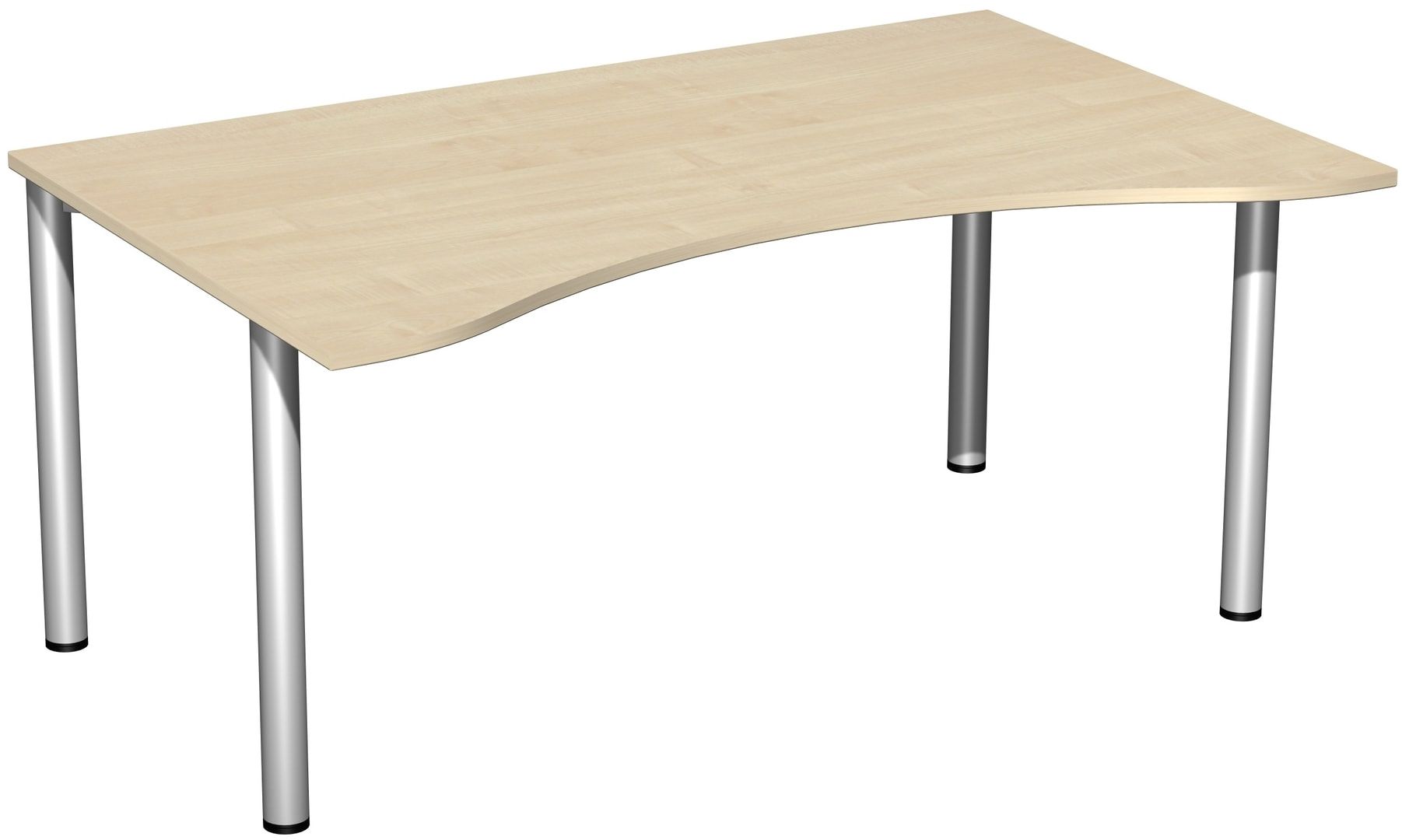 Ergo-Schreibtisch - 4-Fuß Flex - Bürotisch - 720 x 1.600 x 1.000 mm (HxBxT) - Gestell anthrazit - Ahorn
