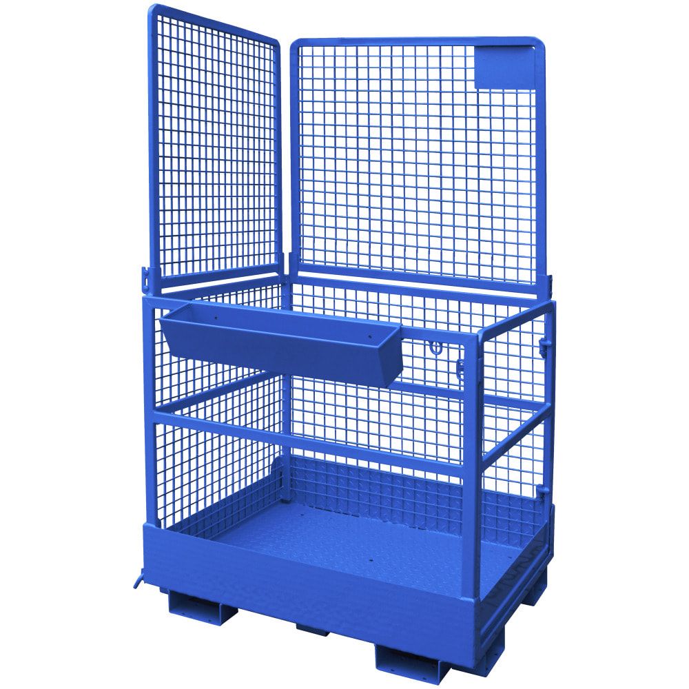 Arbeitsbühne, Arbeitsplattform Eichinger, Drahtgitter, 2 Personen, für Frontstapler, rutschsicher, 2.280 x 1.290 x 1.265 mm (HxBxT), anthrazitgrau